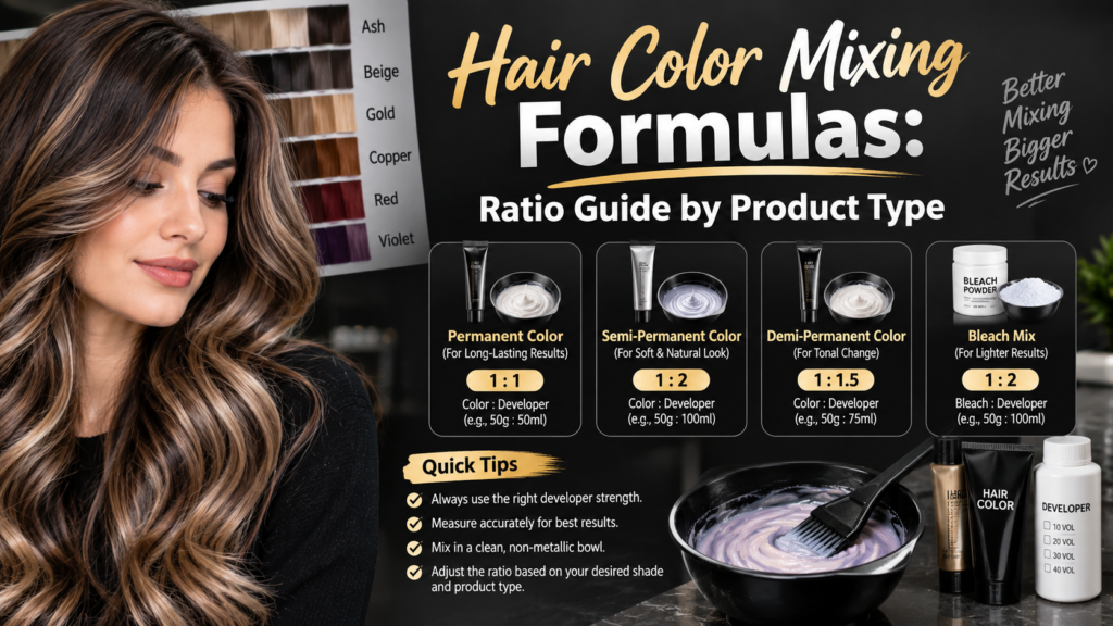 Hair Color Mixing Formulas Ratio Guide by Product Type