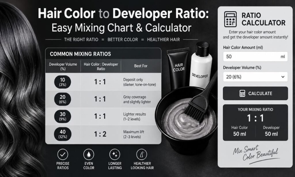 Hair Color to Developer Ratio: Easy Mixing Chart & Calculator