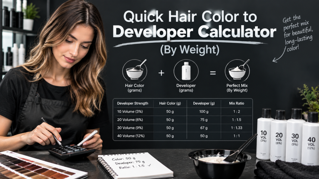 Quick Hair Color to Developer Calculator (By Weight)