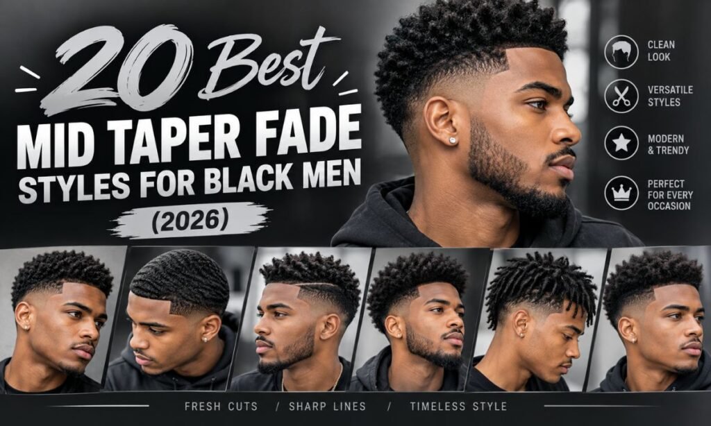 20 Best Mid Taper Fade Styles for Black Men (2026)