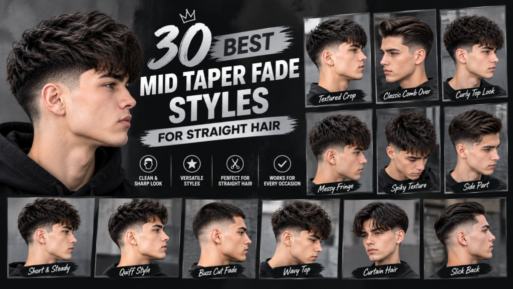 30 Best Mid Taper Fade Styles for Straight Hair