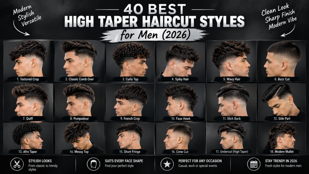 40 Best High Taper Haircut Styles for Men (2026)