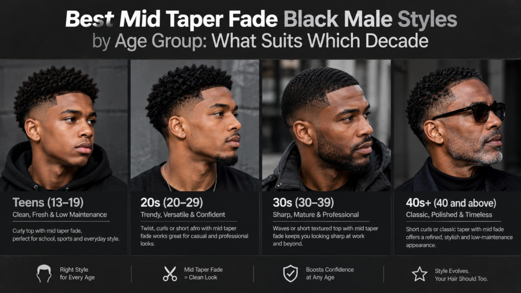 Best Mid Taper Fade Black Male Styles by Age Group What Suits Which Decade