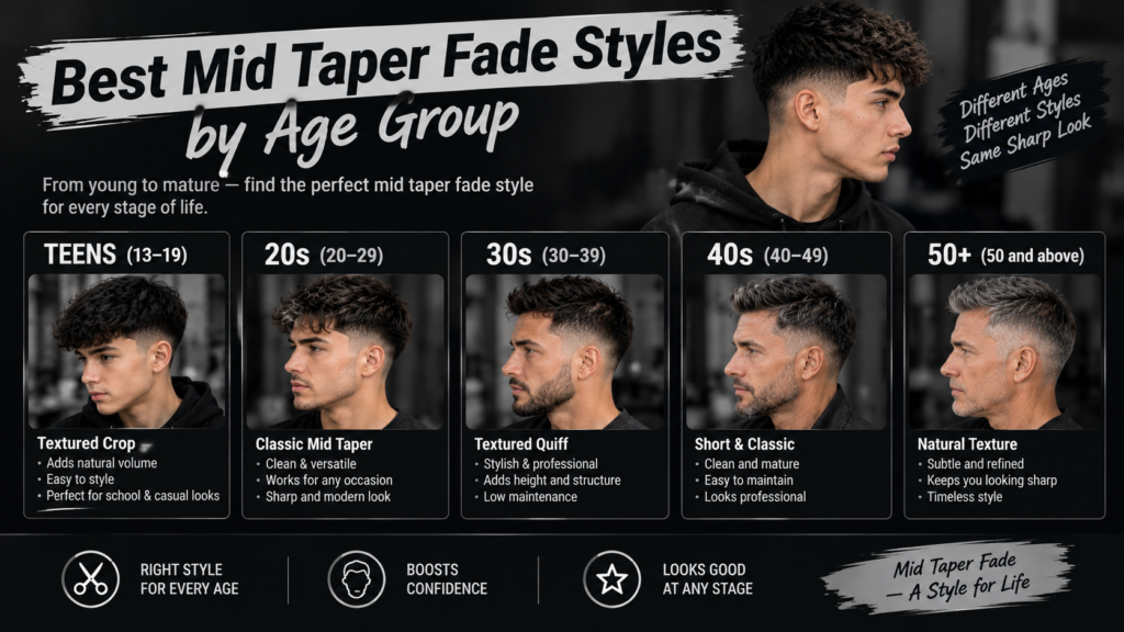 Best Mid Taper Fade Styles by Age Group