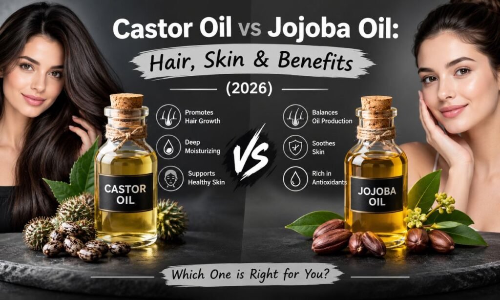 Castor Oil vs Jojoba Oil: Hair, Skin & Benefits (2026)