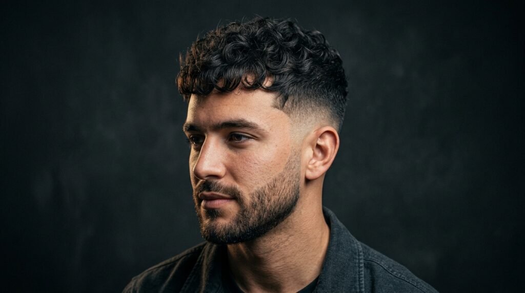 French Crop Low Fade Curly Hair