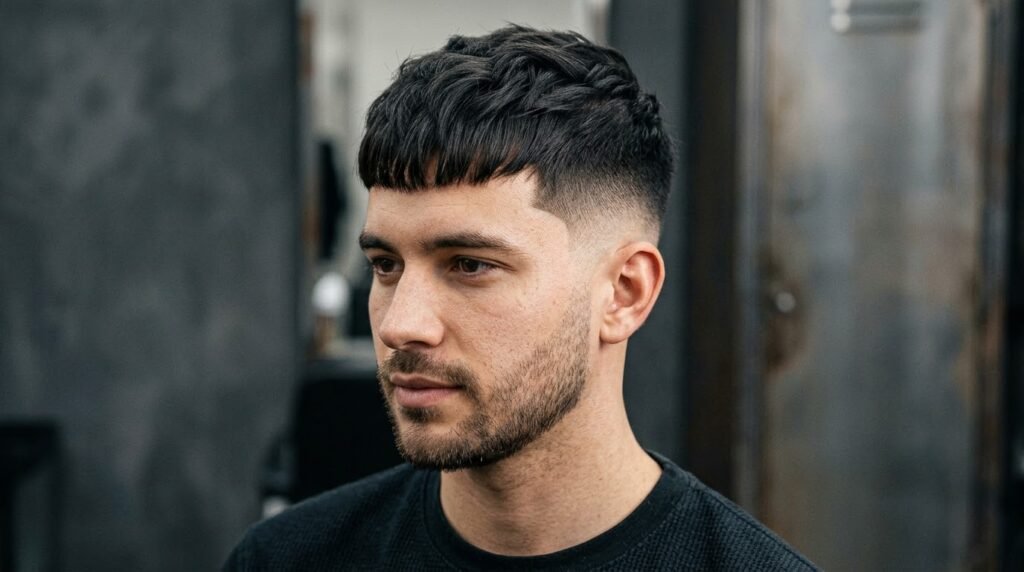 French Crop Low Fade Straight Hair