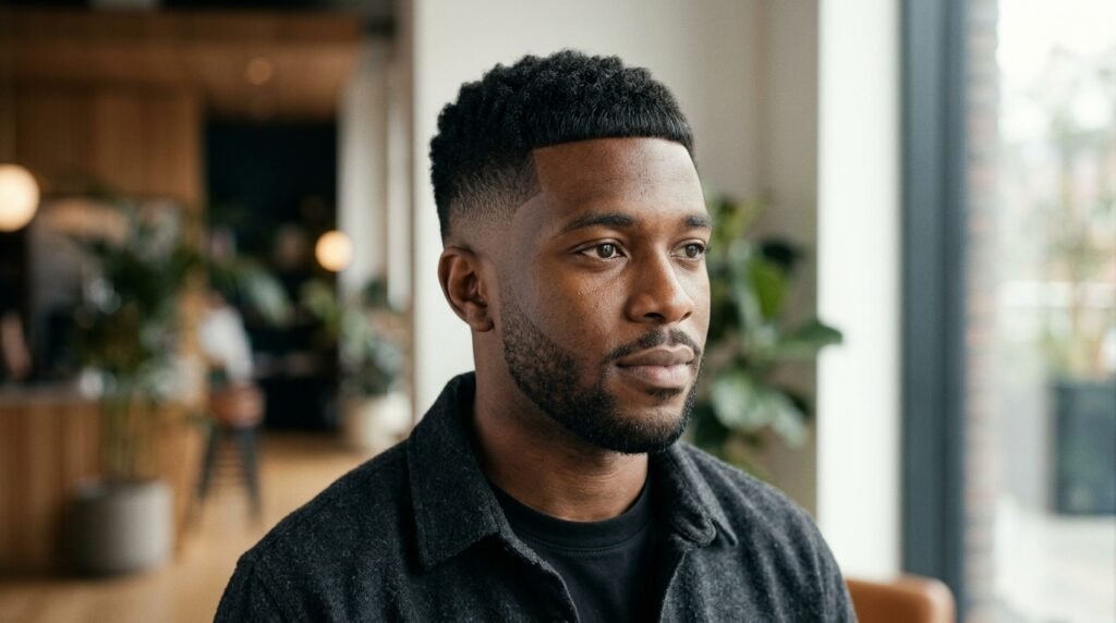 French Crop Low Fade for Black Men