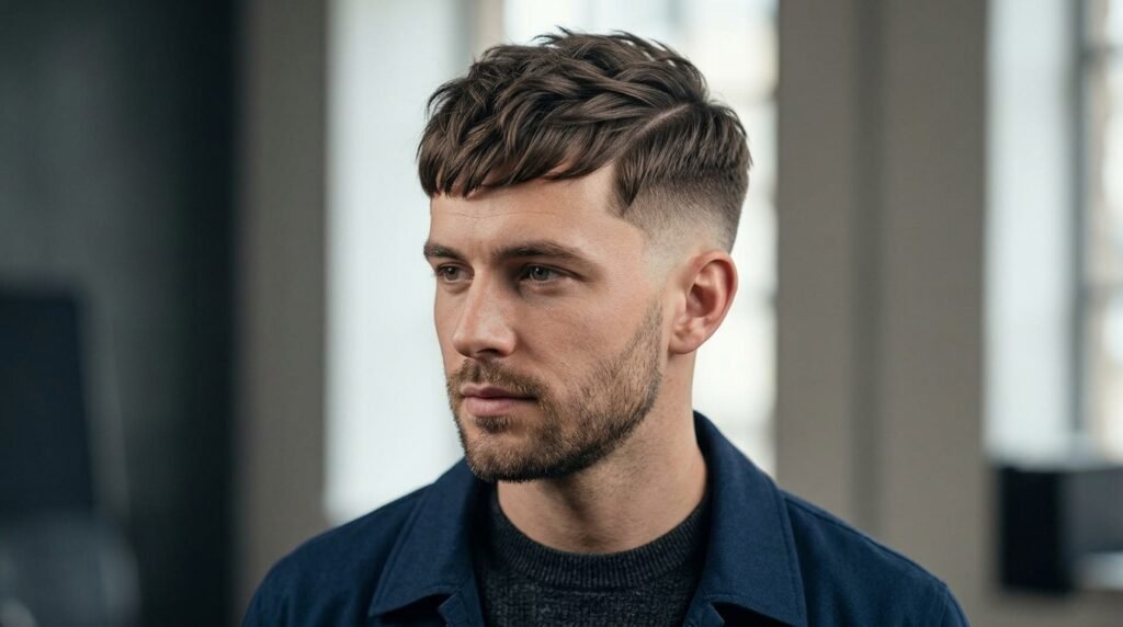 French Crop Low Fade with Side Part