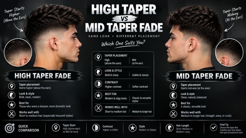 High Taper vs Mid Taper Fade