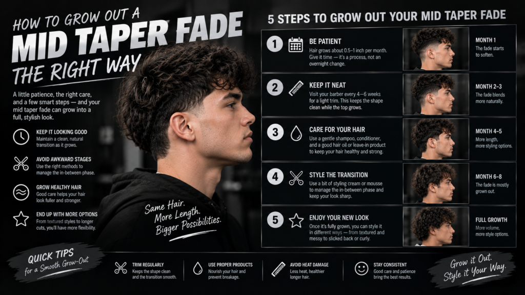 How to Grow Out a Mid Taper Fade