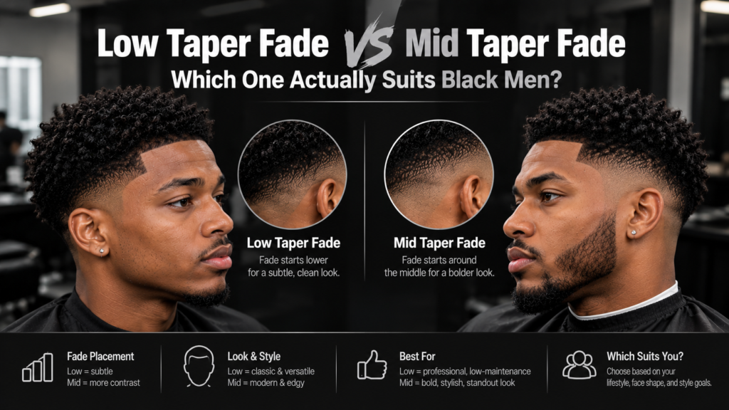 Low Taper Fade vs Mid Taper Fade Which One Actually Suits Black Men 