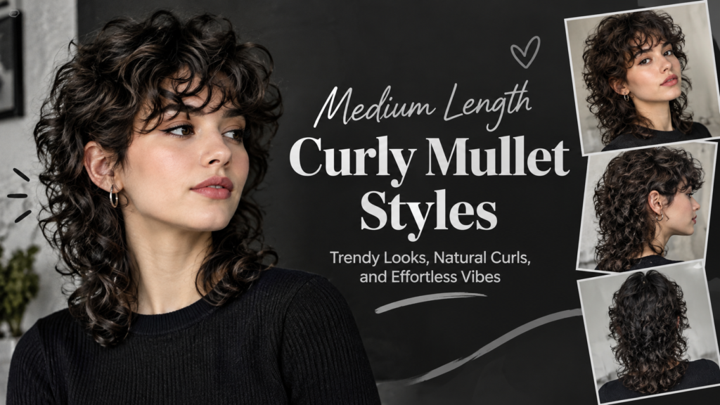 Medium Length Curly Mullet Styles