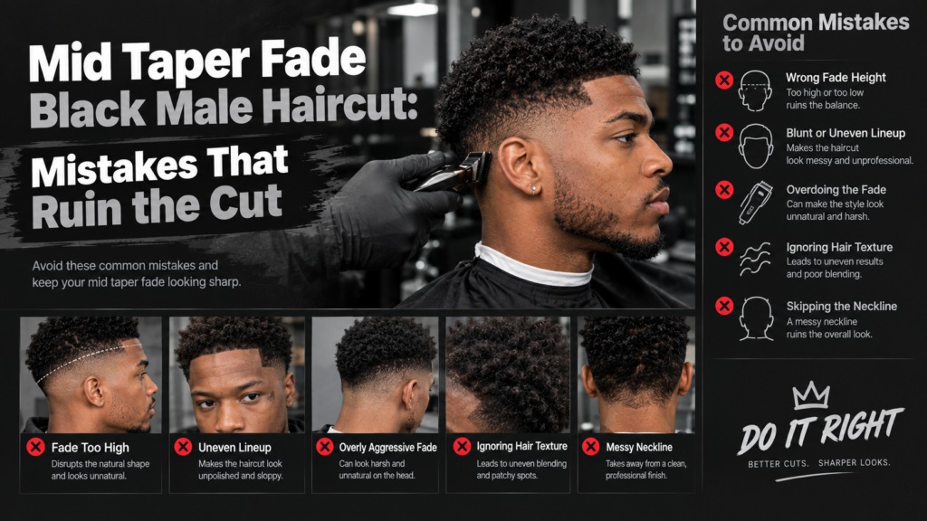 Mid Taper Fade Black Male Haircut Mistakes That Ruin the Cut 