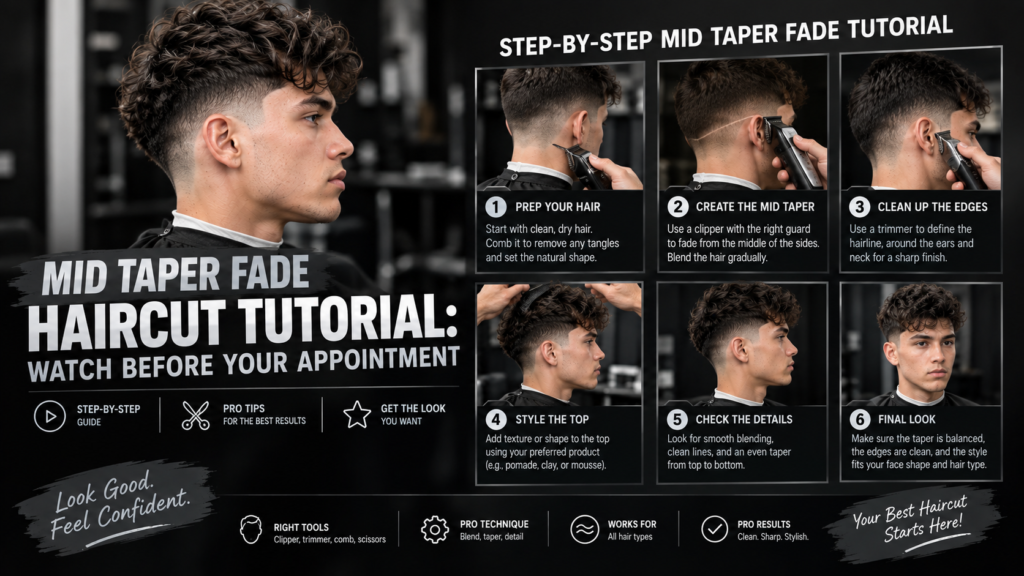 Mid Taper Fade Haircut Tutorial Watch Before Your Appointment