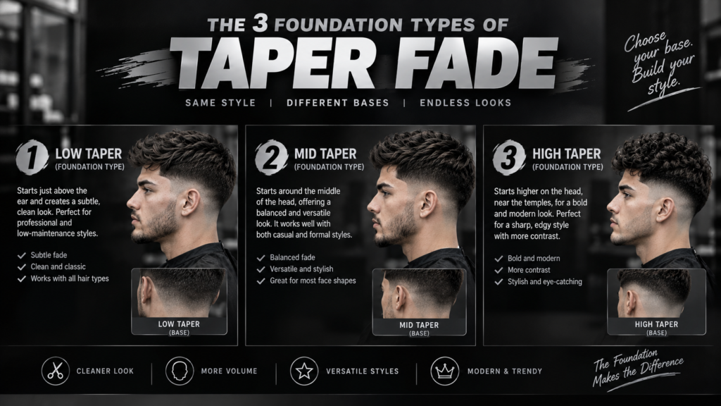 The 3 Foundation Types of Taper Fade