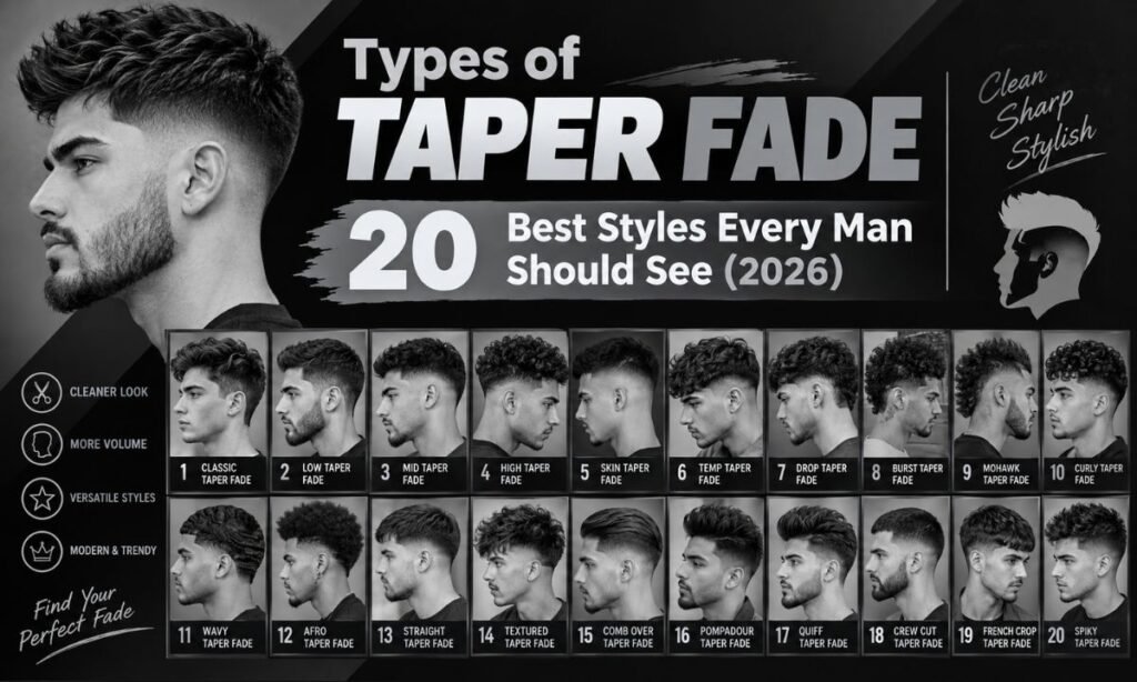 Types of Taper Fade: 20 Best Styles Every Man Should See (2026)