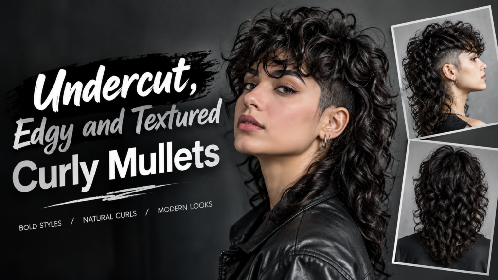 Undercut, Edgy and Textured Curly Mullets