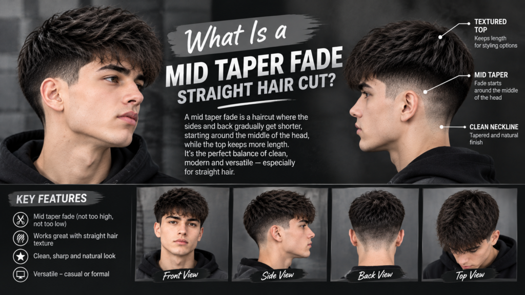 What Is a Mid Taper Fade Straight Hair Cut