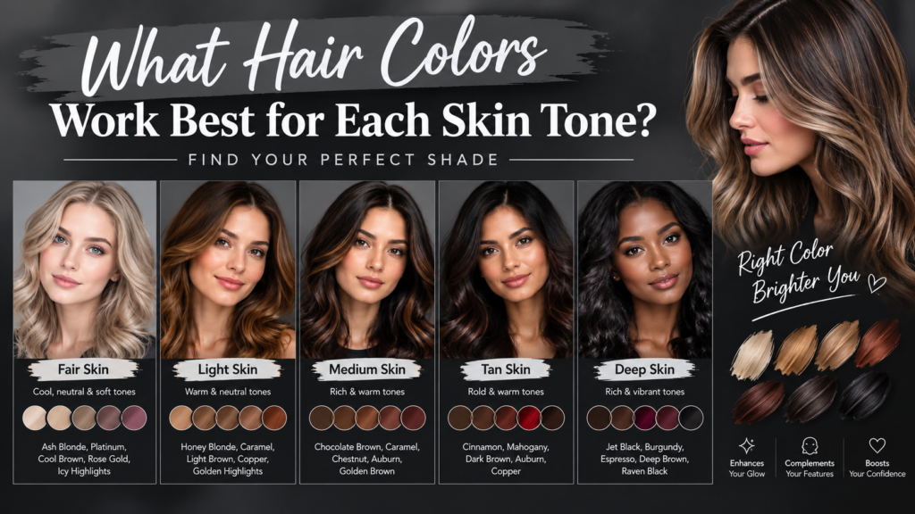 What hair colors work best for each skin tone